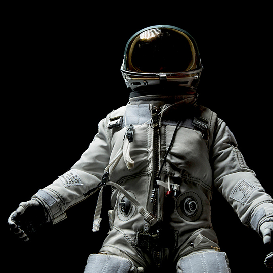 astronaut in black space
