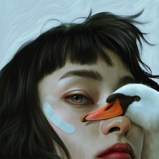 girl swan plaster