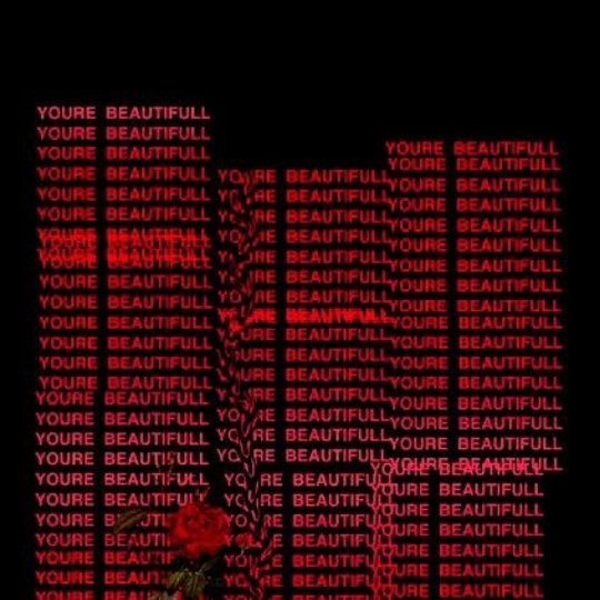 red text 'you are beautiful'