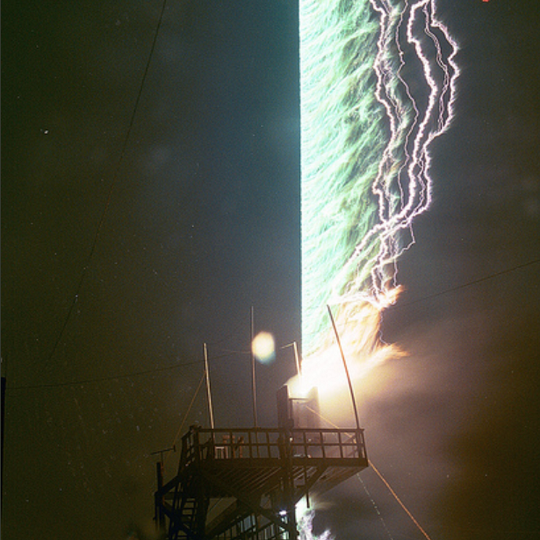 Lightning hitting mast